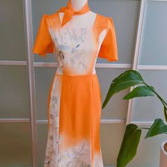 ○新品♡正絹♡桜色♡着物ドレス○スカーフ付○バックゴマ♡マーメイド 