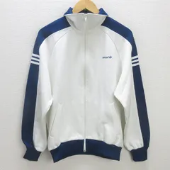 Q■adidas/アディダス トラックジャージ/デサント社製/ヴィンテージ■白【メンズO】MENSレトロ/80【中古】