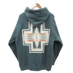 ペンドルトン PENDLETON 美品 バックプリント パーカー 裏起毛 フーディ 長袖 トップス Mサイズ 緑 グリーンのサムネイル