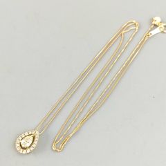 18金 K18 レディース ダイヤ スライドアジャスター付きネックレス 1.96ｇ 45.5㎝C286