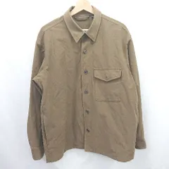◇ ⊇ UNIQLO ユニクロ 無地柄 長袖 ボタンジャケットシャツ サイズL ブラウン系 レディース E  【1508060025197】