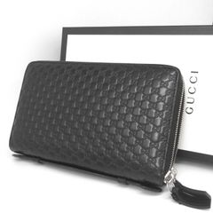 グッチ GUCCI マイクログッチシマ トラベル ドキュメントケース ロングウォレット Wジップ ラウンドファスナー 長財布 449246 管理11030
