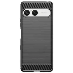 Xperia 10 VII ケース SO-52F SOG16 A502SO カーボン調 薄型 耐衝撃 ソフト ケース 【Color】ブラックのサムネイル