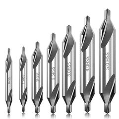 【新着商品】3mm / / / / 2.5mm 2mm /1.5mm 4mm 1mm 60度の角度高速度鋼 位置決め センターリング / ツール ネジ穴 面取り センタードリルセット 5mm センタードリル 7本 KEWAYO