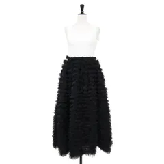 【新品】eimy istoire エイミーイストワール ワンピース  ホワイト 白 サイズ:S | 25春夏 カットドッキング フリル チュール ワンピ / ドレス | ノースリーブ ロング丈 Uネック | トップス【レディース】