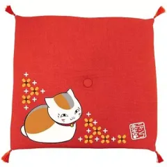 【中古】クッション・抱き枕・本体(キャラクター) ニャンコ先生(花柄/赤) 座布団 vol.3 「夏目友人帳」