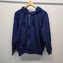 ノーブランド フルジップアップパーカー パーカー ネイビー XL ヴィンテージ メンズ 古着 M-C-446