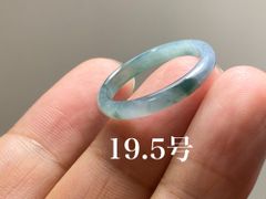 L12-158 氷糯種 灰緑 19.5号 天然グアテマラ産 A貨 本翡翠 くりぬき リング