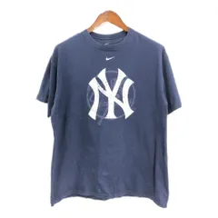 NIKE ナイキ MLB ニューヨーク・ヤンキース 半袖Ｔシャツ スポーツ プロチーム ネイビー (メンズ L) 中古 古着 R5553