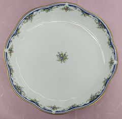 MIKASA BONE CHINA 平鉢 28cm　大皿　M6086-727　小花柄　ネイビー　金縁　ミカサ　ボーンチャイナ