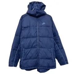 NIKE ナイロン ダウンジャケット ナイキ レディース XL ネイビー ビッグサイズ 中綿 フルジップ 古着卸 アメリカ仕入 a611-5351