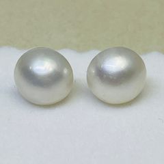 南洋白蝶真珠 直結ピアス 光沢抜群 天然 照り艶抜群 jewelry ピアス pearl ジュエリー パール マベパール　本真珠　ピアス 無調色 9mm