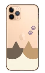iPhone8 iPhone7 ケース カバー アイフォン8 アイフォン7 スマホケース ハードケース 三毛猫 みけねこ ねこ ネコちゃん 猫 シンプル 肉球 可愛い かわいい クリア カラー03