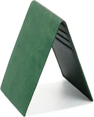 archasdee カードケース メンズ 本革 カード入れ 2つ折り 定期券 クレジットカード 薄型 スリム( Green)