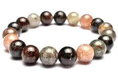 【１点物】地層のよう ブラックガーデンクォーツ 10.5mm ブレスレット パワーストーン 天然石 _M6104