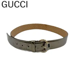 グッチ GUCCI ベルト バンブーバックル メタリック GGマーク ブロンズ ゴールド