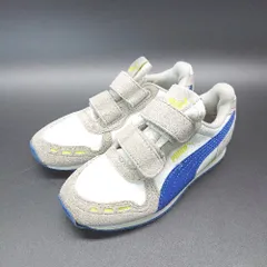 ◇ PUMA プーマ カジュアル キッズ 子供用 蛍光 スポーティー スニーカー サイズ17.0 グレー/ホワイト/ブルー メンズ E  【1308160066317】