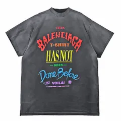 美品 正規品 バレンシアガ デストロイド ロゴ Tシャツ S バレンシアガ 21SS コットン Tシャツ XS メンズ ブルー 651795