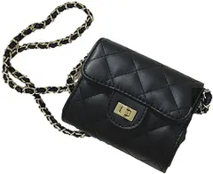 One Drop 母の日 ワンドロップ ショルダー バッグ ポシェット 斜めがけ 2way レディース 大 小 ウォレット お財布ポーチ カワイ( ブラック小)