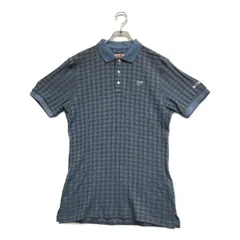 中古 メンズ マスターバニーエディション MASTER BUNNY EDITION 半袖ポロシャツ 5(L) 水色×グレー ブルー系 ニット 千鳥格子