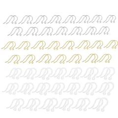 【在庫処分】サージカルステンレス 樹脂 ピアス フック 3種100個セット パーツ アレルギー対応 YFFSFDC ジュエリー用 パーツ DIY材料 手作り（ ゴールド シルバー クリア）