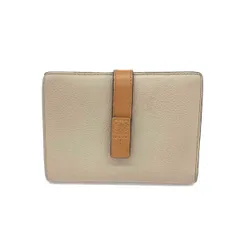 LOEWE ロエベ スモールバーティカルウォレット 財布  ベージュ 二つ折り アナグラム レザー レディース　240001101723