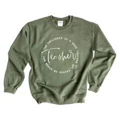 【送料無料】 Simply Sage Market レディース Tシャツ トップス The Influence Of A Good Teacher Circle Sweatshirt Military