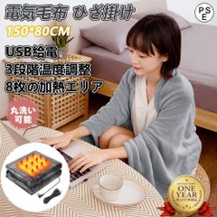 電気毛布 敷毛布 150×80cm  8発熱ヒーター 掛け着る両用 電気ブランケット 電気ひざ掛け毛布 ブランケット オフィス 3段階温度調節 USB給電 2024