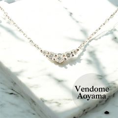 Vendome Aoyama3連ダイヤネックレス（40㎝プラチナチェーン） - メルカリ