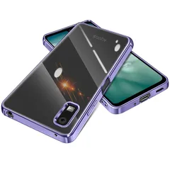 AQUOS wish3 ケース クリア ウィッシュ3 カバー 透明 スマホケース 耐衝撃 柔軟 TPU 保護カバー SH-53D A302SH SH-M25 A303SH カバー 衝撃吸収 メッキ加工 ソフトケース 人気 カバー ストラップホール付き ワイ 1