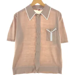 80s sears S/S ニットポロ ヴィンテージ サマーニット 古着 Sears ポロシャツ サマーニット ボーダー レトロ シアーズ