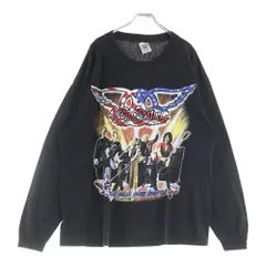 VINTAGE (ヴィンテージ) 00s AEROSMITH SORAYAMA JUST PUSH PLAY LS BOOTLEG エアロスミス 空山 両面プリント Tシャツ ロングスリーブ 長袖カットソーブラック