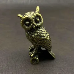 真鍮 置物 ビンテージ 風水 開運 金運 縁起物 ヴィンテージ レトロ 真鍮製 置き物 オブジェ アンティーク ハンドメイド パーツ 動物 フクロウ 鳥 240