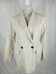 GU　スーツ　ショートパンツ　セットアップ　ベージュ　ジャケットM　パンツS　薄手　春夏秋　向け