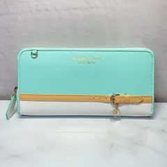 Samantha Thavasa Peptit Choice サマンサタバサ プチチョイス　ラウンドファスナー長財布　ミントグリーン　バイカラーベルト　月モチーフ　レザー