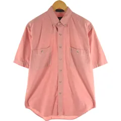 古着 80~90年代 エディーバウアー Eddie Bauer 黒タグ 半袖 ボタンダウンシャツ メンズM相当 ヴィンテージ/eaa535200