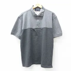 XL/古着 トミーヒルフィガー 半袖 ブランド ポロ シャツ メンズ ワンポイントロゴ ツートンカラー 鹿の子 コットン グレー 霜降り 25jul29 