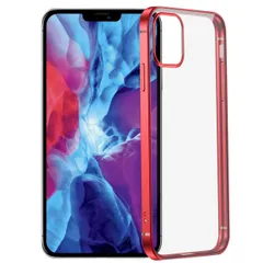 iPhone12 Pro Max ケース アイフォン12プロマックス  メタリック メッキ ソフト ケース 【Color】 レッド