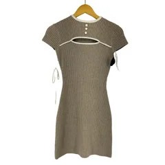 2025年最新】パイピングリボンデザインニットミニワンピースの