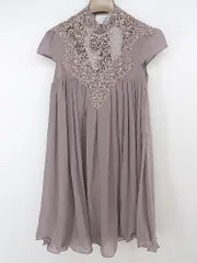 ◇ GIRL ガール レースドッキング 半袖 ミニ ワンピース サイズS パープル系 ベージュ系 レディース P  【中古】 【1210030001840】