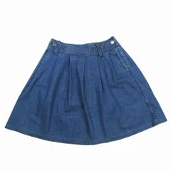 MARC BY MARC JACOBS マークバイマークジェイコブス デニム スカート フレア タック ひざ丈 4 M インディゴ レディース 【中古】