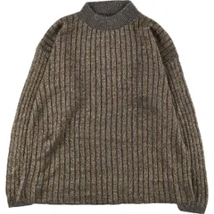 古着 リブ編み ハイネック ラメニットセーター レディースL相当/eaa506291