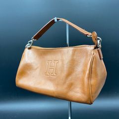 ✨良品✨ ヒロフ アクセサリーポーチ 小物入れ シルバー金具 キャメル 