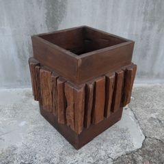木製 積み木風 キューブ型 プランターカバー（ハンドメイド） - メルカリ