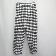 ◇ ⊂ le ciel bleu　ルシェルブルー チェック柄 ストレートパンツ サイズ38 ブラック系 レディース E  【1504210006085】