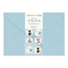 【ミドリ】 封筒 しあわせ クローバー柄 20464-006/クローバー/ねこ/コーヒー/花/手紙/レター