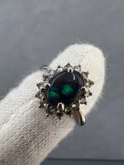 ブラックオパール0.73ct D0.31ct リング