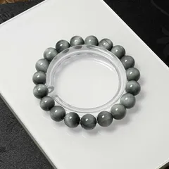 上級 EU製 ★タイガーアイ 銀色★ブレスレット パワーストーン 虎目石 天然石 綺麗 お守り 幸運 ギフト プレゼント2 約9.5-10mm ZB8136