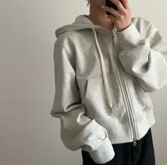 GLOWNY グレー クロップドパーカー GLOWNY グレー クロップドパーカー クロップドパーカー GLOWNY