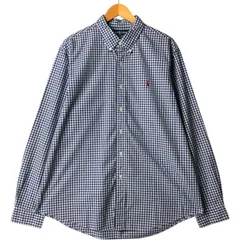 古着 ラルフローレン Ralph Lauren CUSTOM FIT ギンガムチェック 長袖 ボタンダウンチェックシャツ メンズXL相当/eaa570112